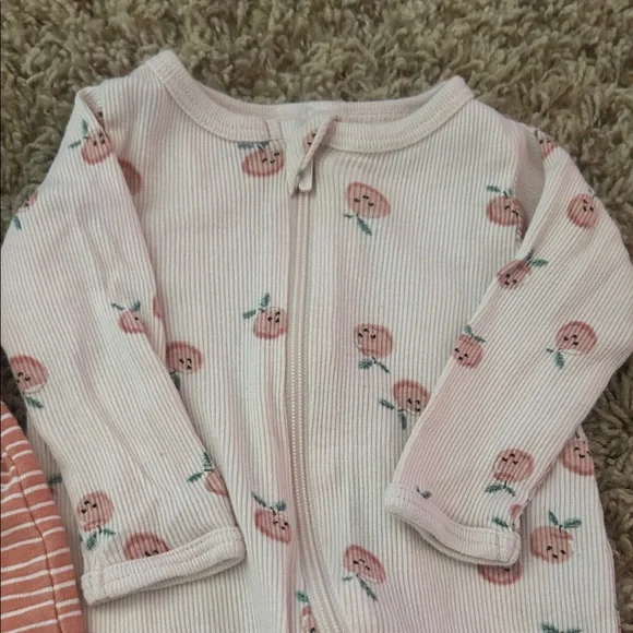 Striped and Floral baby sleepers 2pc. Bundle newborn - Picture 2 of 3